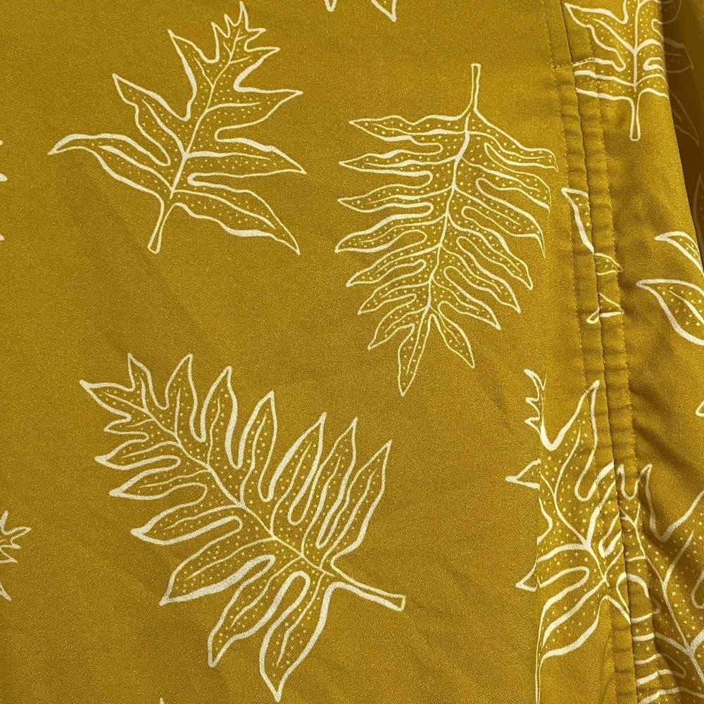Hawaii's Finest Womens XL Front Slit Long Skirt Gold Hawaiian Fern Lauwae Casual